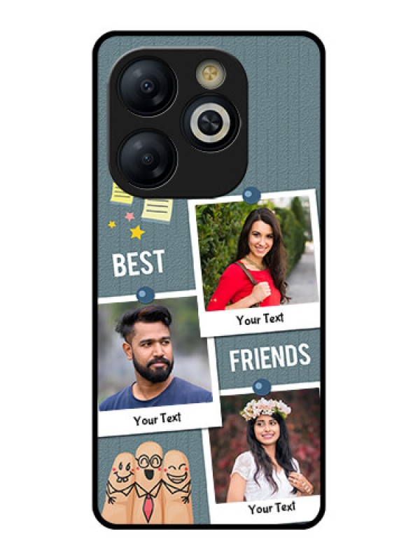 Custom Smart 8 HD Custom Glass Phone Case - Sticky Frames And Friendship Design
