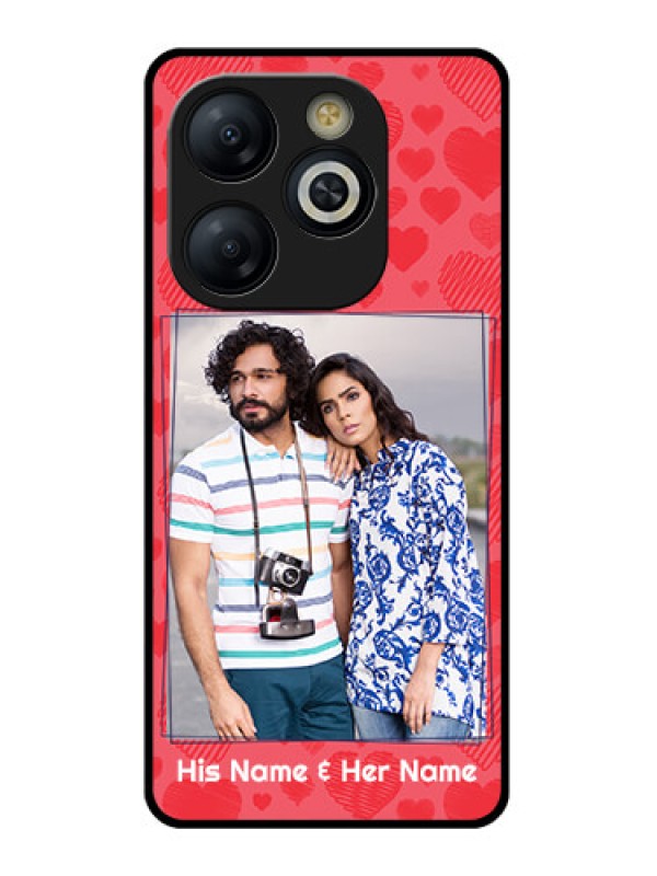 Custom Smart 8 HD Custom Glass Phone Case - With Red Heart Symbols Design