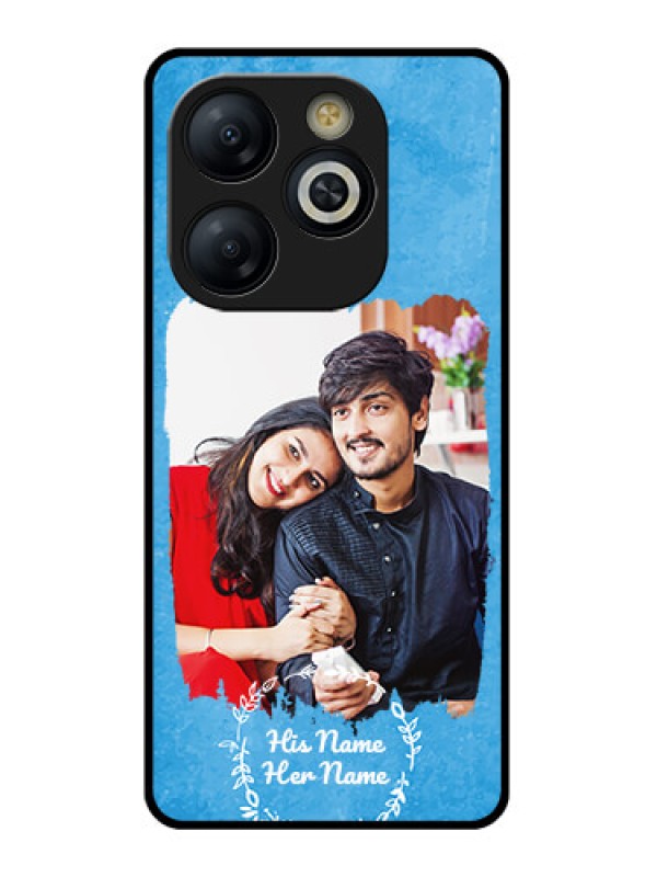 Custom Infinix Smart 8 Hd Custom Glass Phone Case - Blue Color Vintage Design