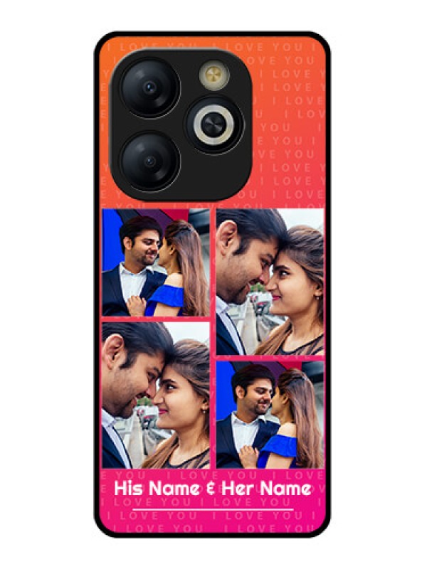 Custom Smart 8 HD Custom Glass Phone Case - I Love You Pink Design