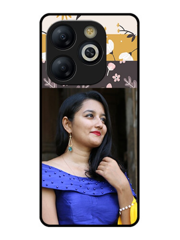 Custom Smart 8 HD Custom Glass Phone Case - Stylish Floral Design