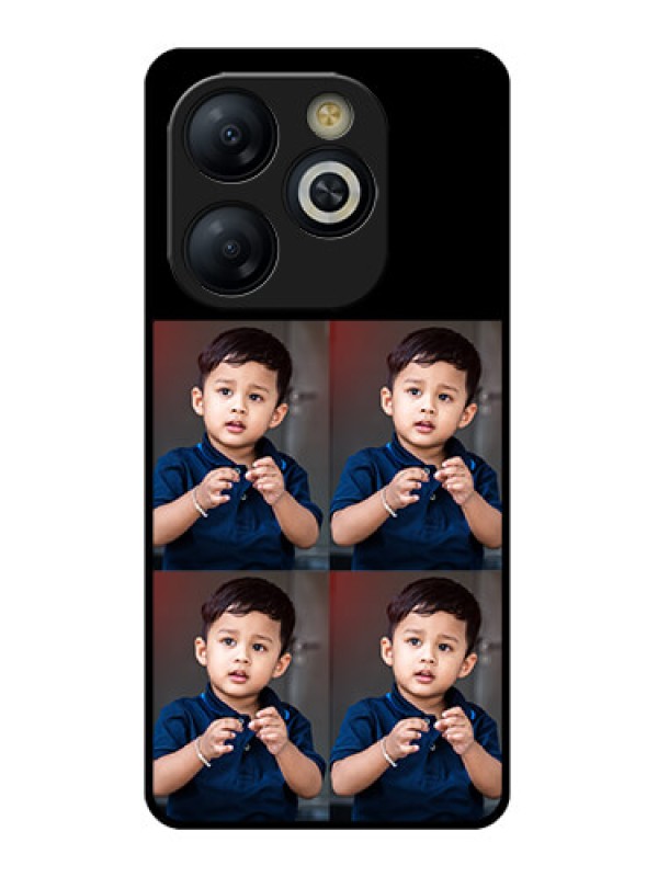 Custom Smart 8 HD Custom Glass Phone Case - 4 Image Holder Design
