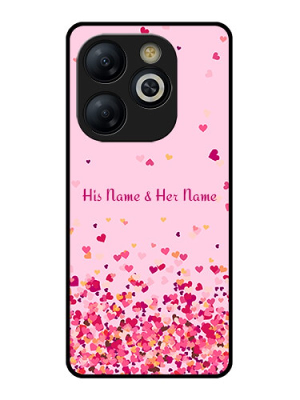 Custom Smart 8 HD Custom Glass Phone Case - Floating Hearts Design