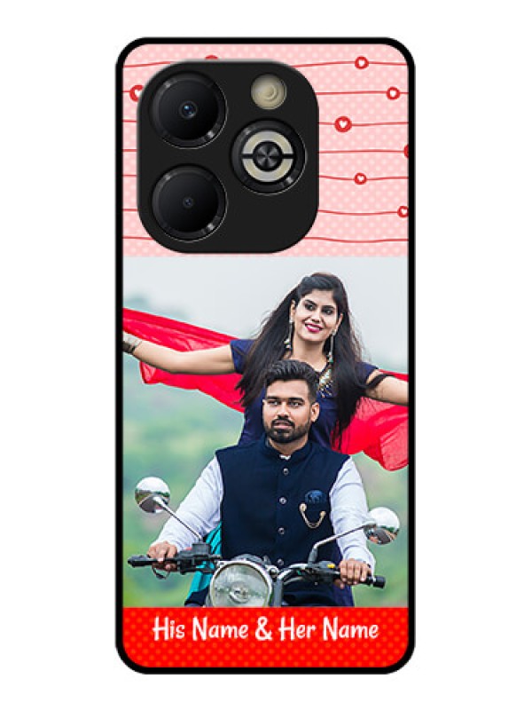 Custom Smart 8 Plus Custom Glass Phone Case - Red Pattern Case Design