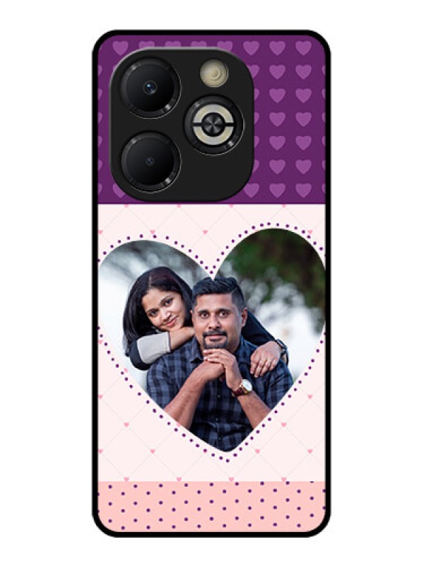 Custom Smart 8 Plus Custom Glass Phone Case - Violet Love Dots Design