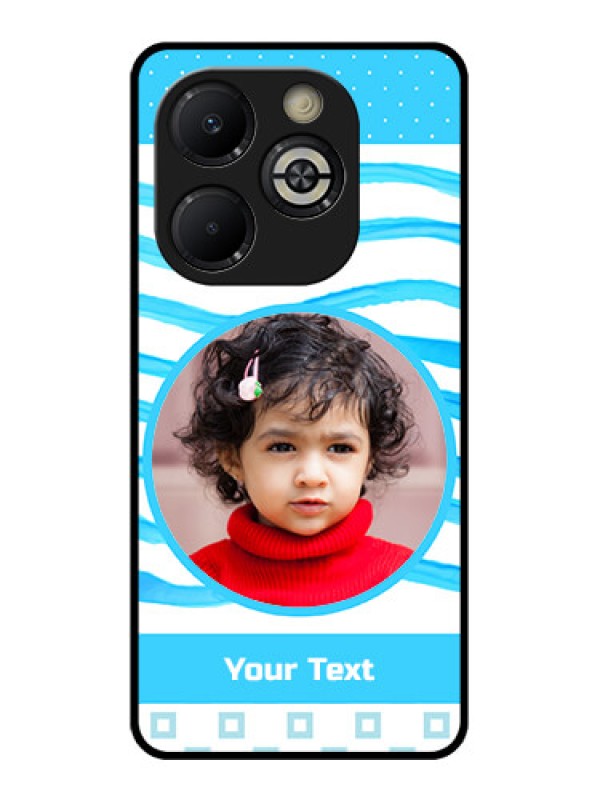 Custom Smart 8 Plus Custom Glass Phone Case - Simple Blue Case Design