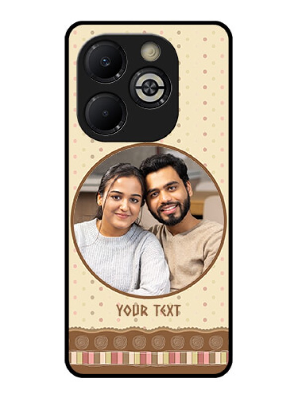 Custom Smart 8 Plus Custom Glass Phone Case - Brown Dotted Mobile Case Design