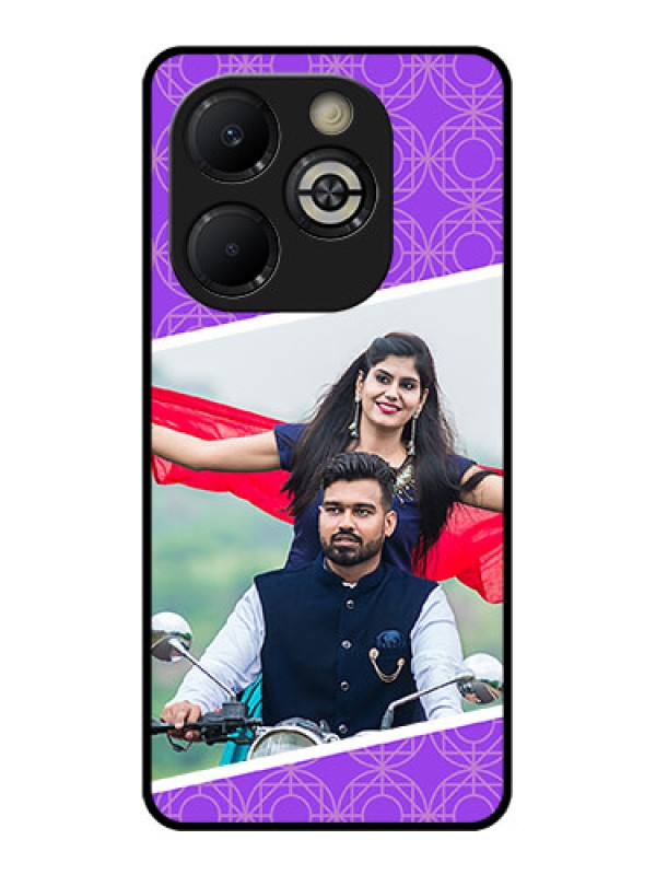 Custom Smart 8 Plus Custom Glass Phone Case - Violet Color Pattern Design