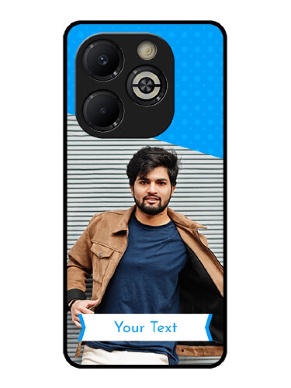 Custom Smart 8 Plus Custom Glass Phone Case - Simple Blue Color Design