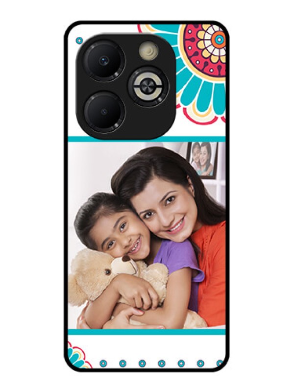 Custom Smart 8 Plus Custom Glass Phone Case - Flower Design