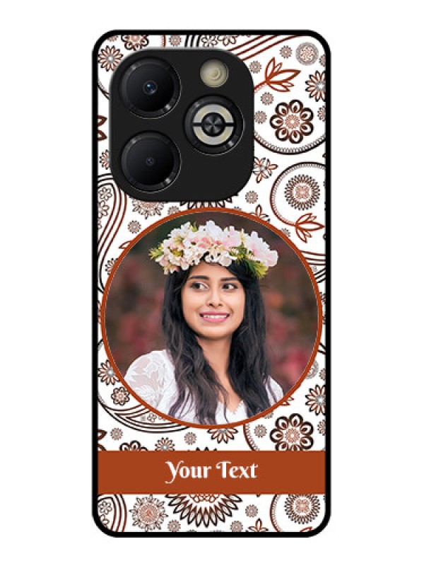 Custom Smart 8 Plus Custom Glass Phone Case - Abstract Flower Design