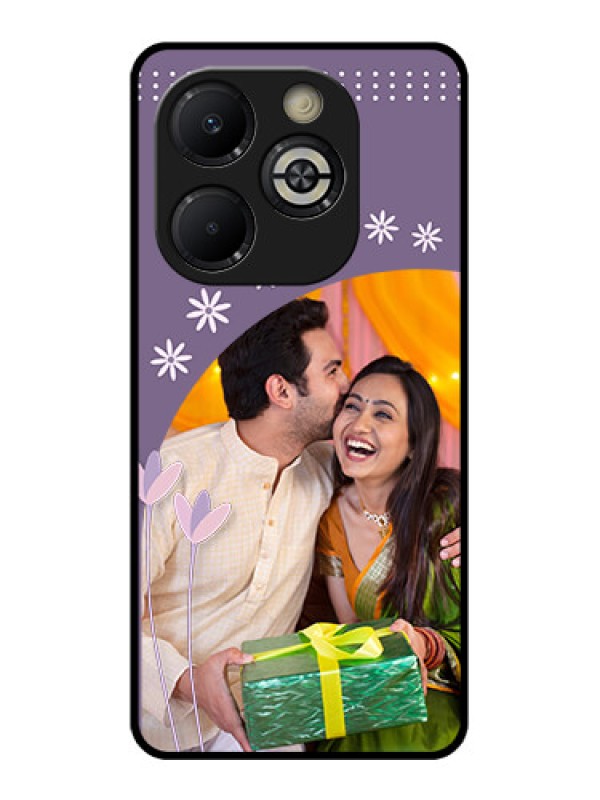 Custom Smart 8 Plus Custom Glass Phone Case - Lavender Flowers Design