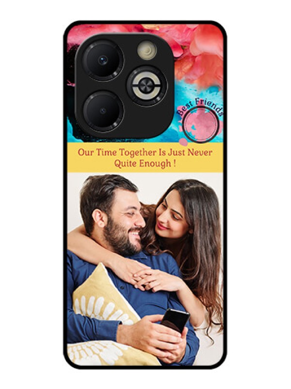 Custom Smart 8 Plus Custom Glass Phone Case - Quote With Acrylic Painting Design