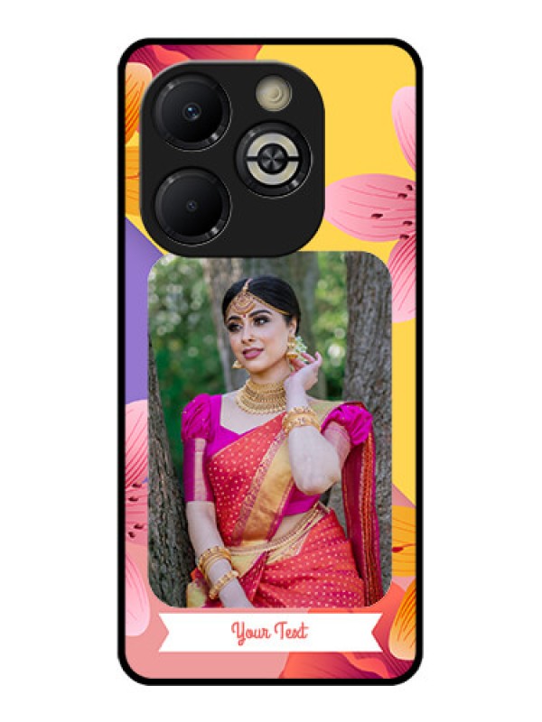 Custom Smart 8 Plus Custom Glass Phone Case - 3 Image With Vintage Floral Design