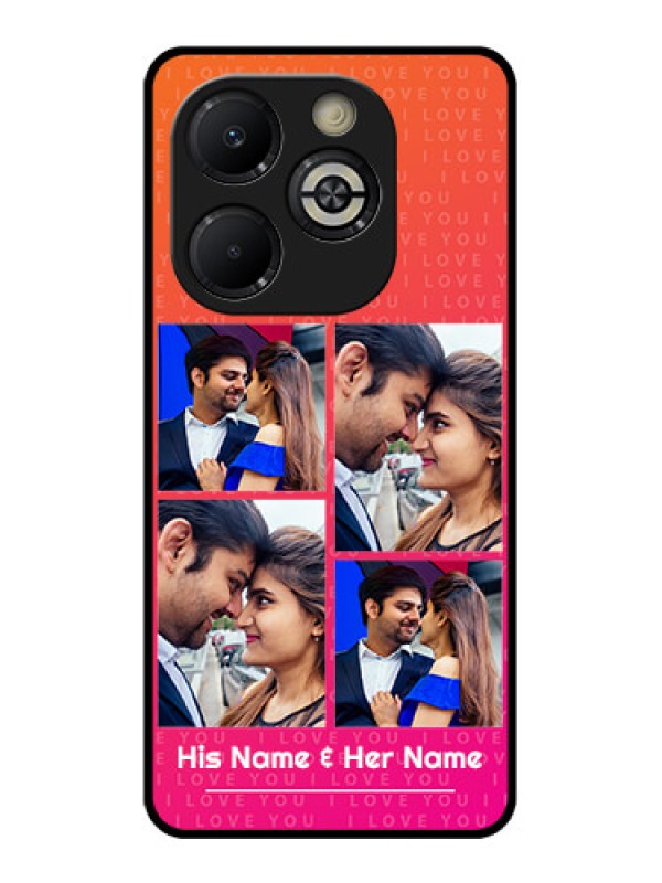 Custom Smart 8 Plus Custom Glass Phone Case - I Love You Pink Design