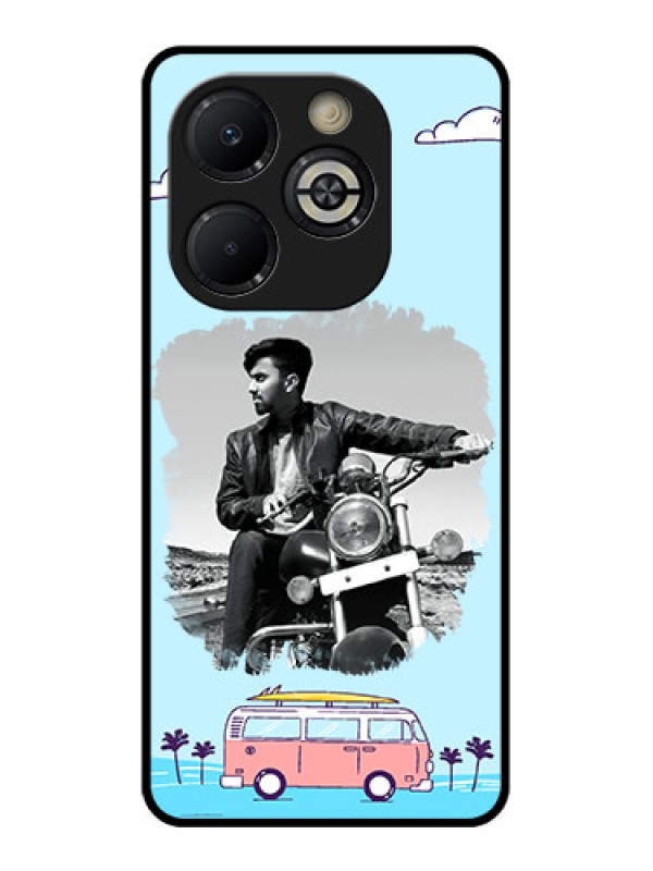 Custom Smart 8 Plus Custom Glass Phone Case - Travel and Adventure Design