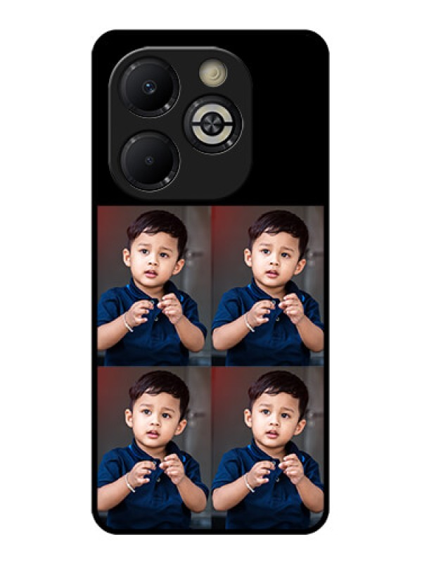 Custom Smart 8 Plus Custom Glass Phone Case - 4 Image Holder Design