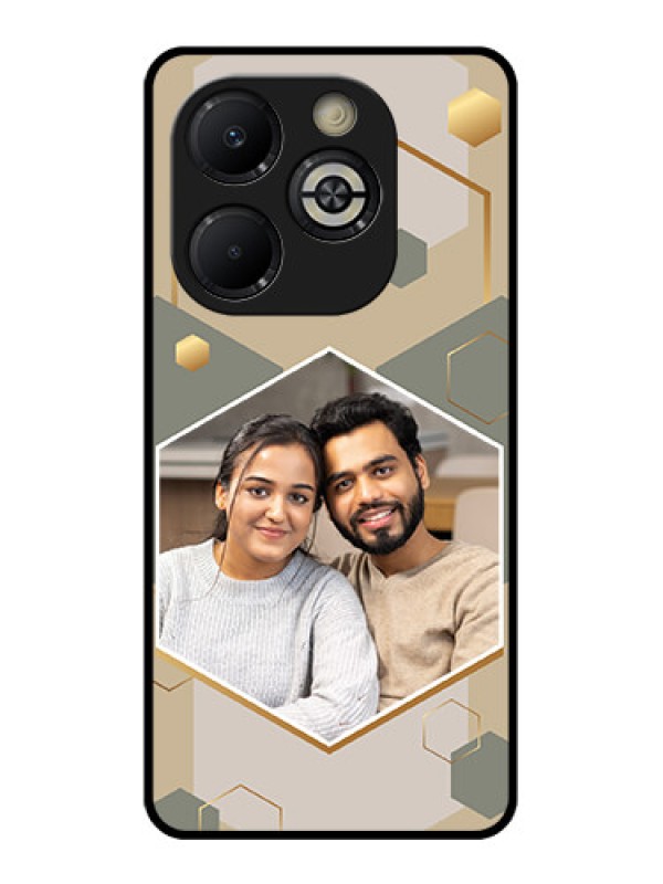 Custom Smart 8 Plus Custom Glass Phone Case - Stylish Hexagon Pattern Design