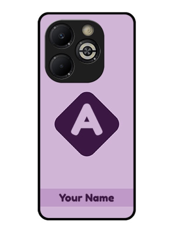 Custom Smart 8 Plus Custom Glass Phone Case - Custom Letter In Curved Badge Design
