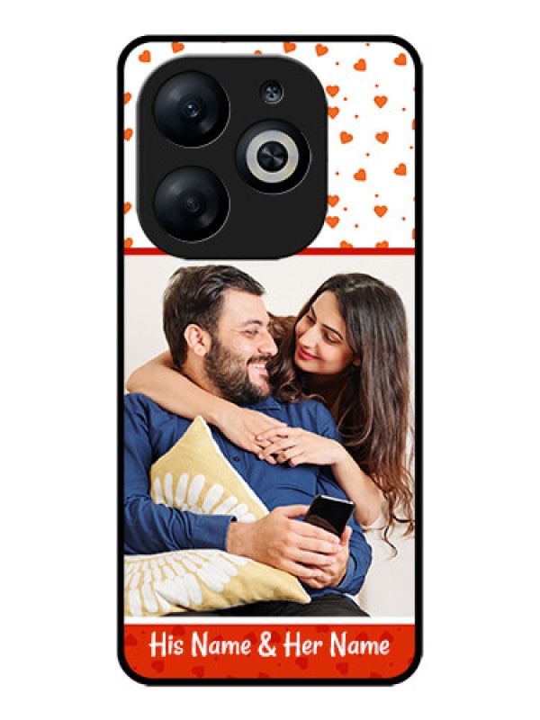 Custom Infinix Smart 8 Custom Glass Phone Case - Orange Love Symbol Design