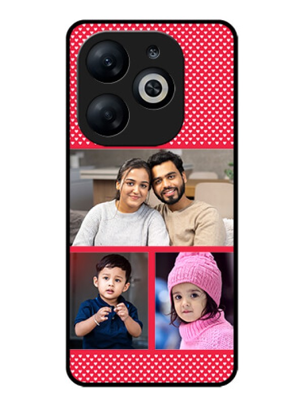 Custom Infinix Smart 8 Custom Glass Phone Case - Bulk Photo Upload Design
