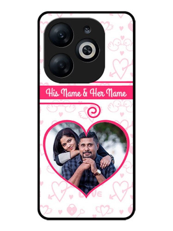 Custom Infinix Smart 8 Custom Glass Phone Case - Heart Shape Love Design