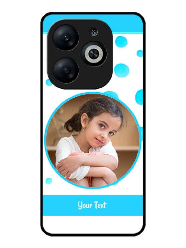Custom Infinix Smart 8 Custom Glass Phone Case - Blue Bubbles Pattern Design