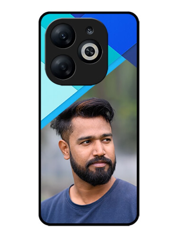 Custom Infinix Smart 8 Custom Glass Phone Case - Blue Pattern Design