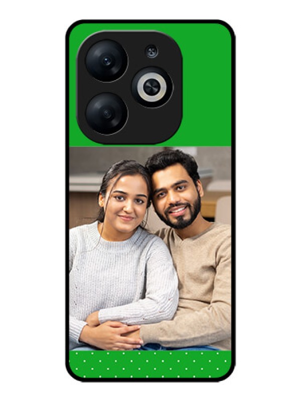 Custom Infinix Smart 8 Custom Glass Phone Case - Green Pattern Design