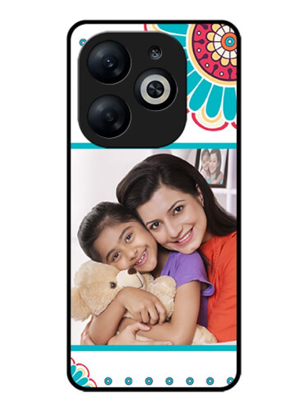 Custom Infinix Smart 8 Custom Glass Phone Case - Flower Design