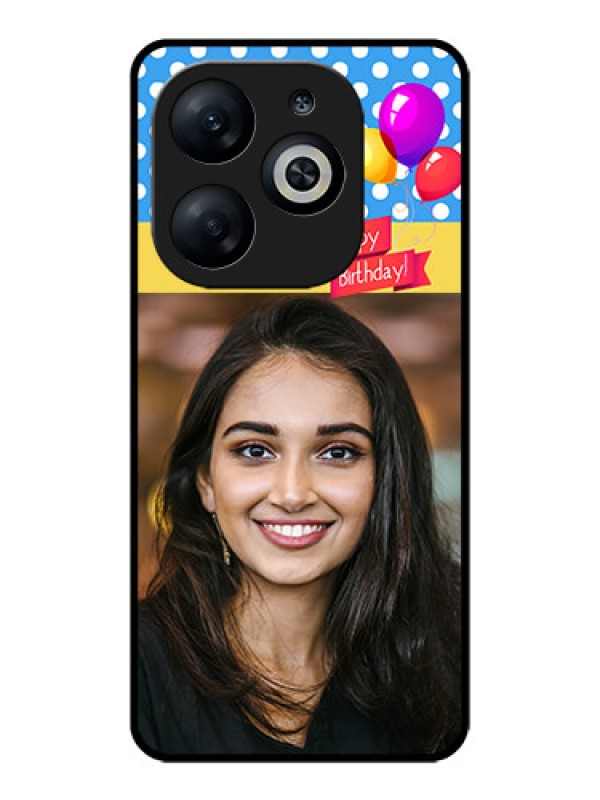 Custom Infinix Smart 8 Custom Glass Phone Case - Happy Birthday Design