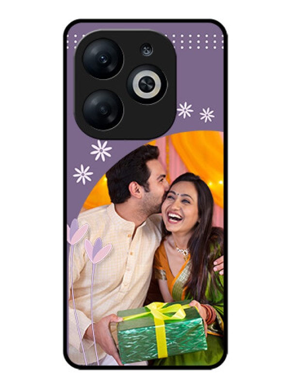 Custom Infinix Smart 8 Custom Glass Phone Case - Lavender Flowers Design