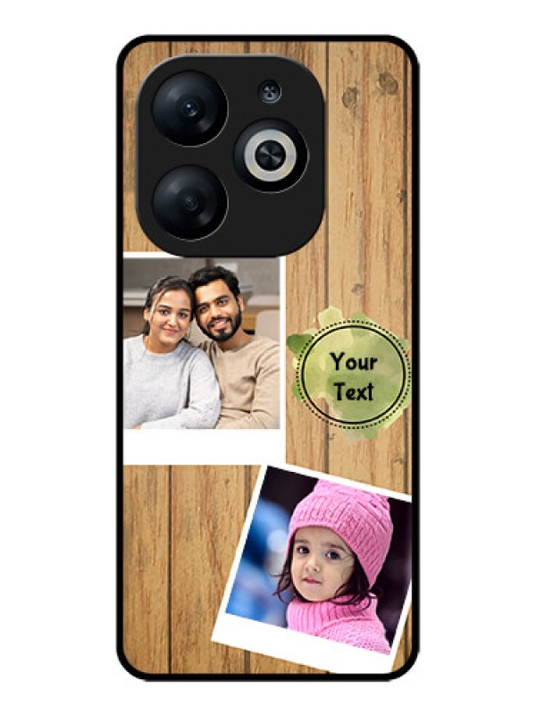 Custom Infinix Smart 8 Custom Glass Phone Case - Wooden Texture Design