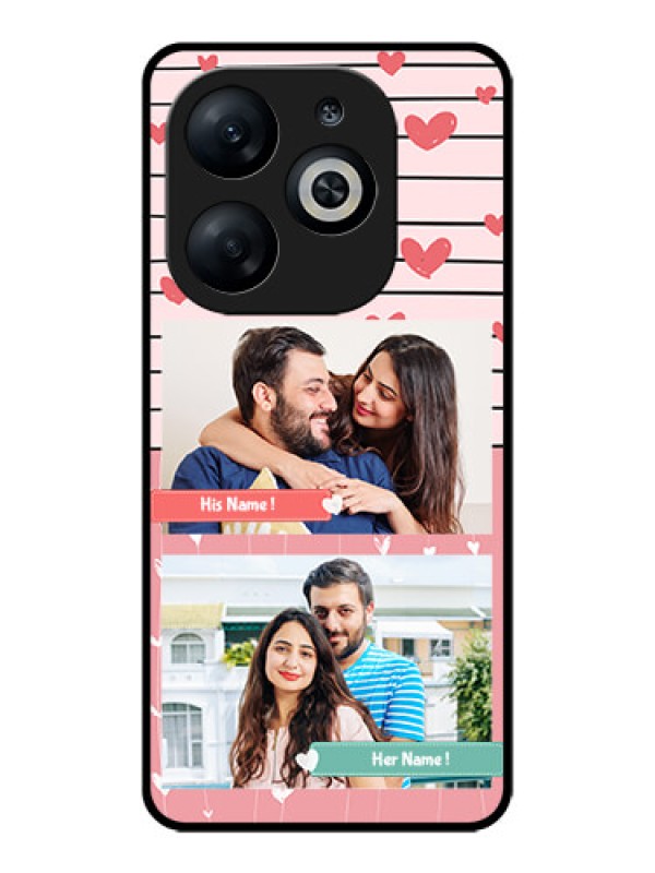 Custom Infinix Smart 8 Custom Glass Phone Case - Photo With Heart Design