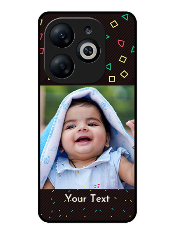 Custom Infinix Smart 8 Custom Glass Phone Case - With Confetti Birthday Design