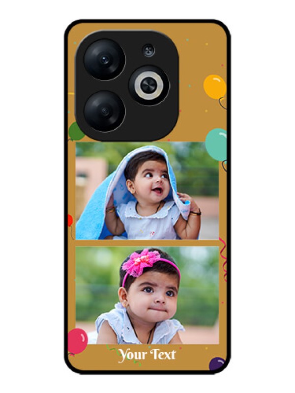 Custom Infinix Smart 8 Custom Glass Phone Case - Image Holder With Birthday Celebrations Design