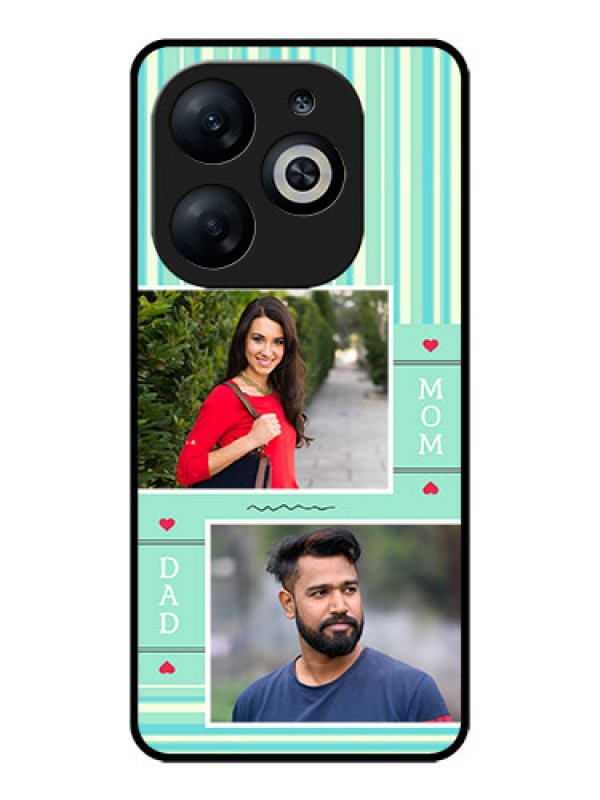 Custom Infinix Smart 8 Custom Glass Phone Case - Mom & Dad Pic Design