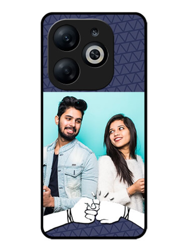 Custom Infinix Smart 8 Custom Glass Phone Case - With Best Friends Design