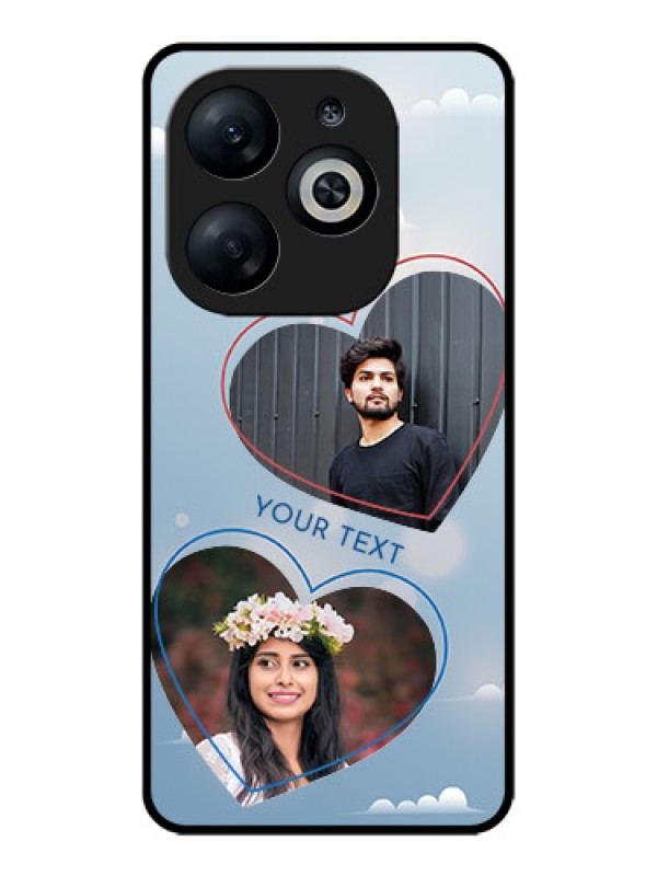 Custom Infinix Smart 8 Custom Glass Phone Case - Blue Color Couple Design