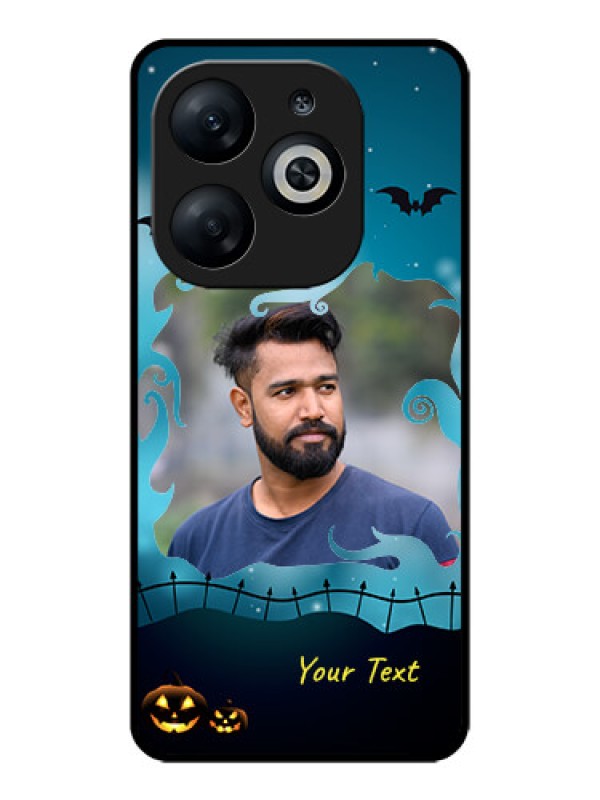Custom Infinix Smart 8 Custom Glass Phone Case - Halloween Frame Design