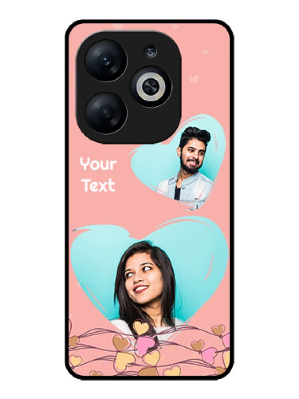 Custom Infinix Smart 8 Custom Glass Phone Case - Love Doodle Design