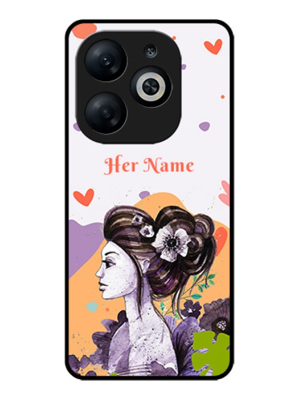 Custom Infinix Smart 8 Custom Glass Phone Case - Woman And Nature Design