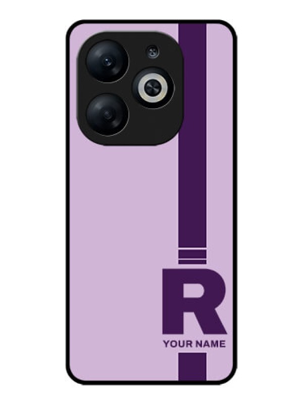 Custom Infinix Smart 8 Custom Glass Phone Case - Simple Dual Tone Stripe With Name Design