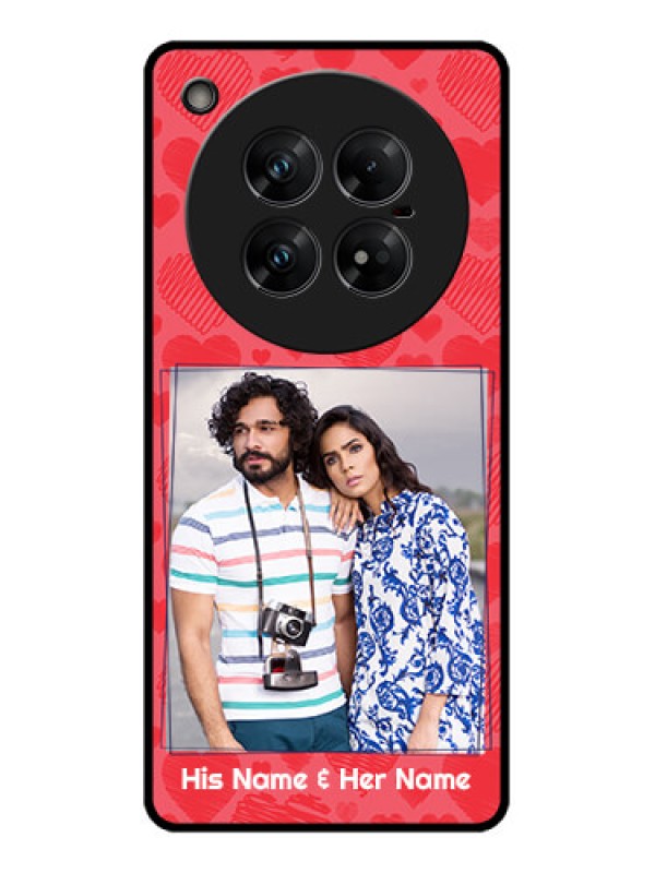 Custom Infinix Zero 40 5G Custom Glass Phone CaseWith Red Heart Symbols Design