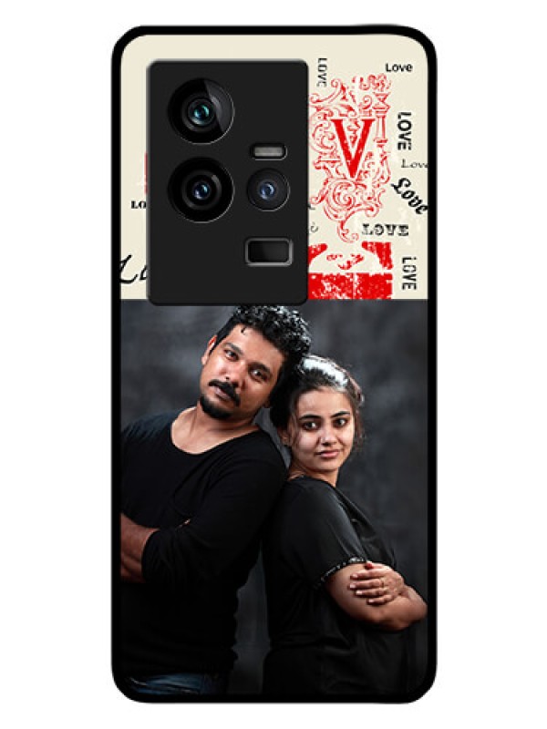 Custom iQOO 11 5G Photo Printing on Glass Case - Trendy Love Design Case