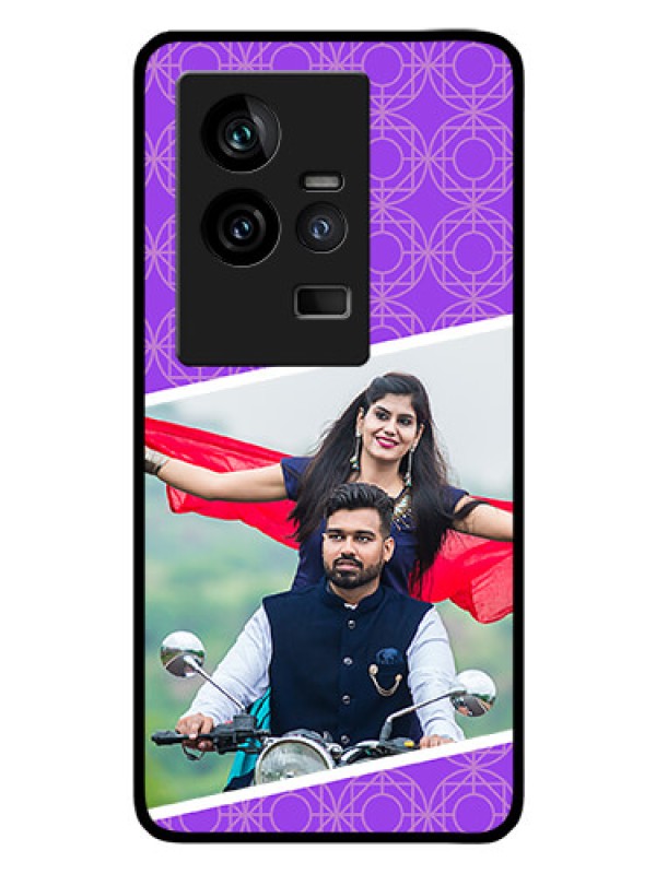 Custom iQOO 11 5G Custom Glass Phone Case - Violet Pattern Design