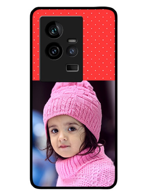 Custom iQOO 11 5G Photo Printing on Glass Case - Red Pattern Design