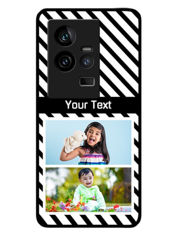 Custom iQOO 11 5G Photo Printing on Glass Case - Black And White Stripes Design