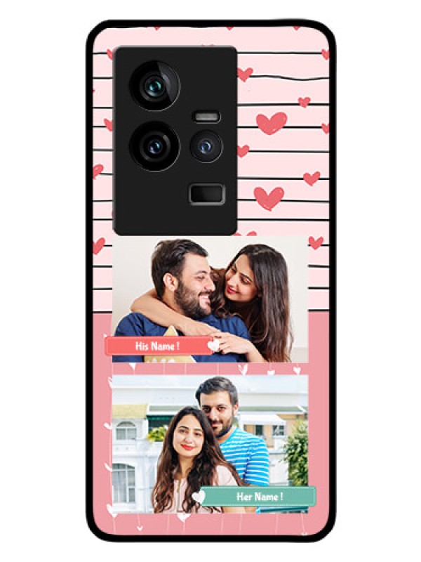 Custom iQOO 11 5G Custom Glass Mobile Case - Photo with Heart Design
