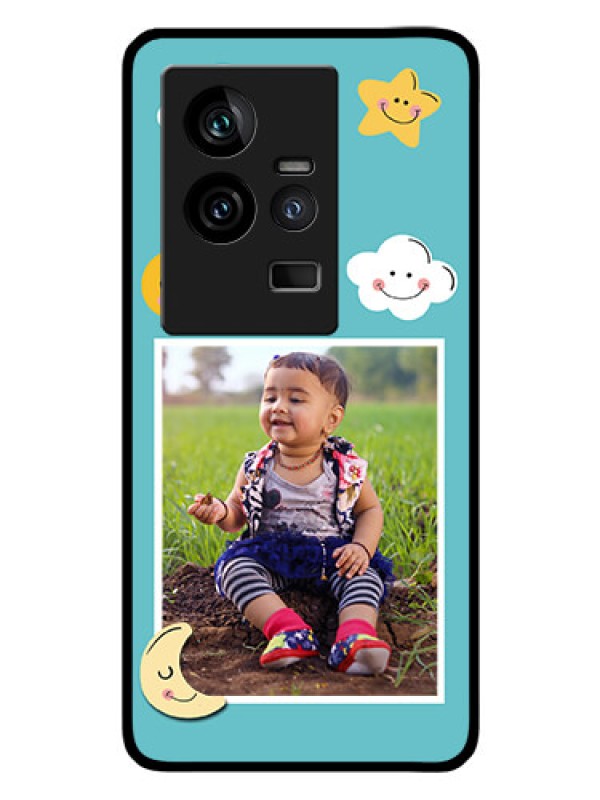 Custom iQOO 11 5G Personalized Glass Phone Case - Smiley Kids Stars Design